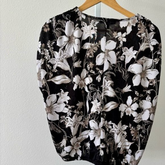 INC Top XL Floral Faux Wrap Cap Sleeve Ruched Crop Boho Chic Festival Coquette - Picture 2 of 12